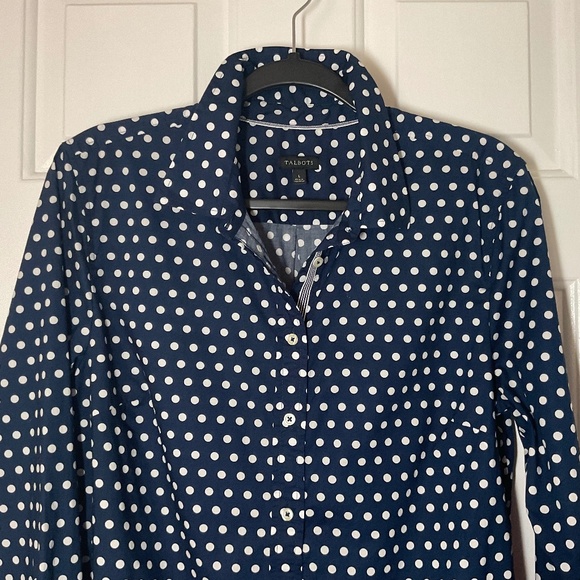 Talbots Polka Dot Button Down Shirt - Picture 1 of 10
